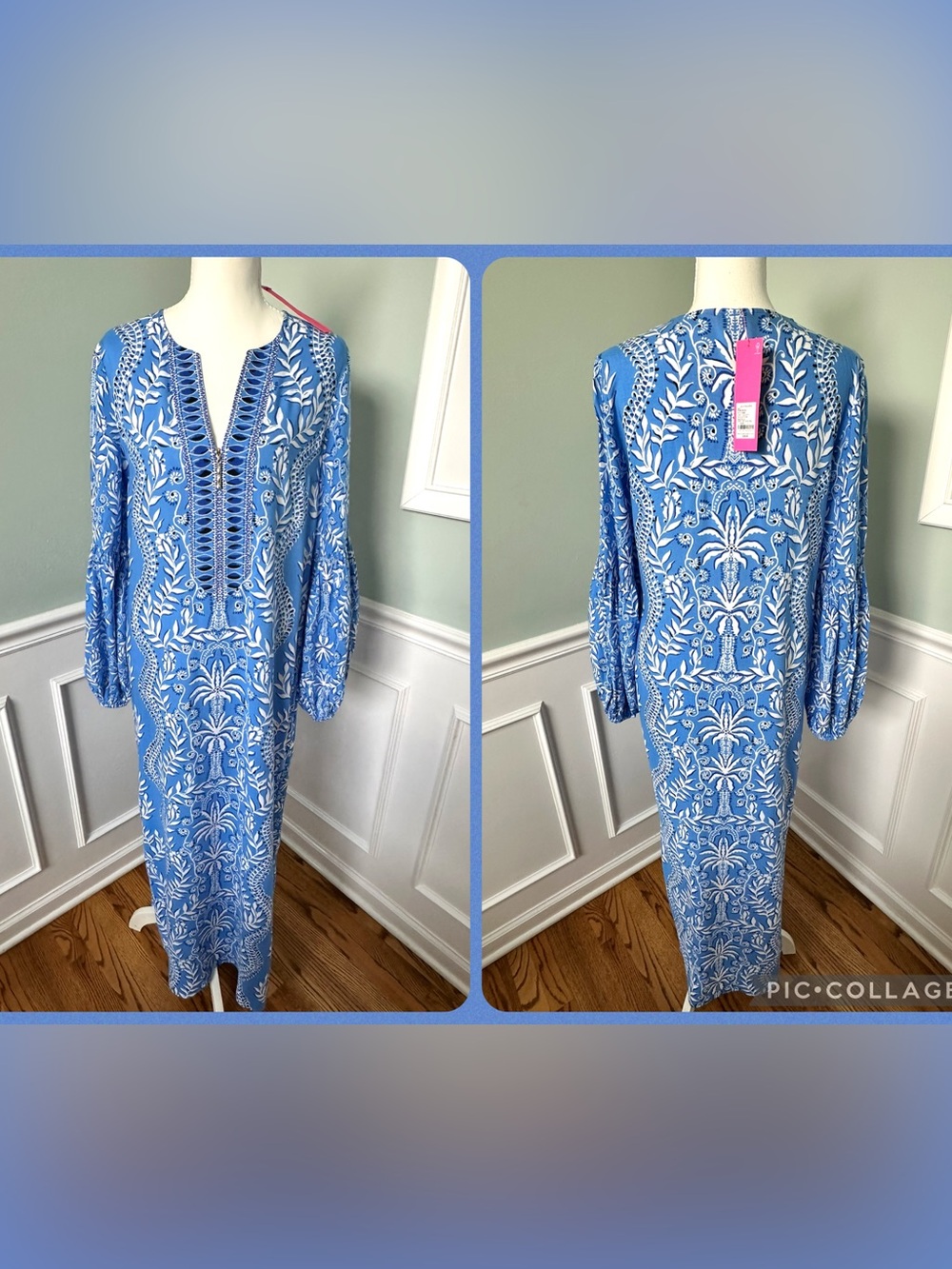 Lilly Pulitzer Laurelie Caftan Maxi Dress Abaco Blue Have It Both Rays NWT Sz 2 - Picture 15 of 17